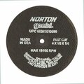 Norton Co SMALL CUT-OFF BLADES, Type 1 - Metal - Gemini Aluminum Oxide, Size: 4 x 1/8 x 1/4, Max RPM: 19100 662435-10658